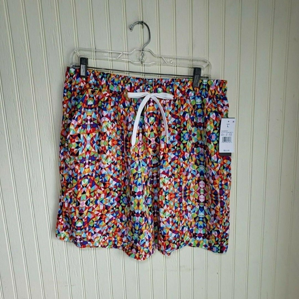 The Phluid Project Shorts Mens Large Multicolor Rainbow Geometric 6 Inseam Pride